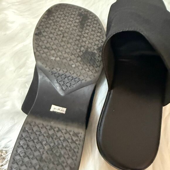 Black Platform Chunky Sandals Wedge 8 Y2K - Picture 6 of 8